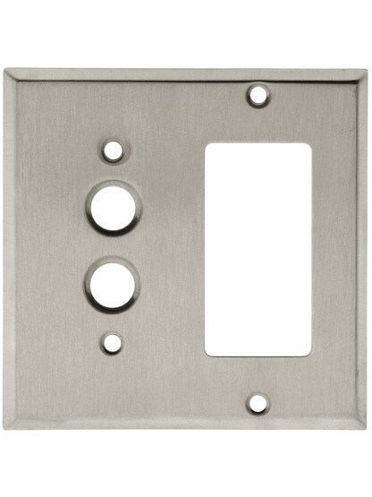 Classic Combo Push Button Switch / GFI Cover Plate In Brushed Stainless.